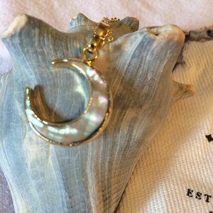 Crescent Moon Abalone Shell Necklace